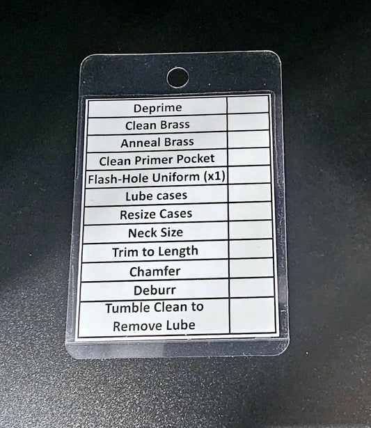 Reloading Case Prep Cards